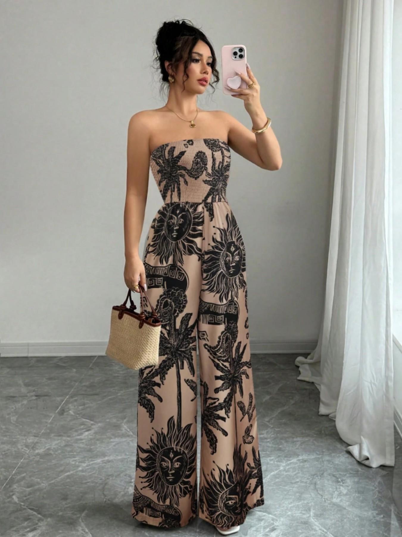 Women's Woven Fabric Casual Fitted Jumpsuit, All-Seasons Wearable One-Piece, Comfortable & Stylish Design for Daily Use