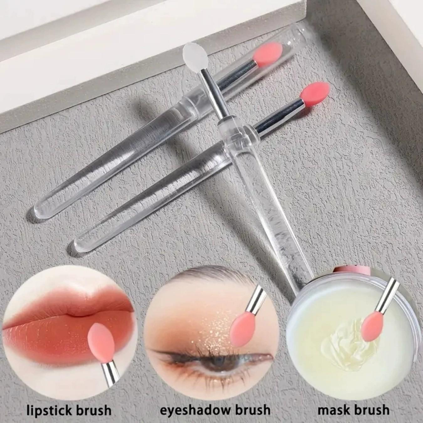 1pc silicone lip brush lipstick brush, dust-proof multi-function brush with cover, sequin eye shadow makeup brush, portable lip halo dye brush, lip mask lipstick brush, Eyeshadow Brush
