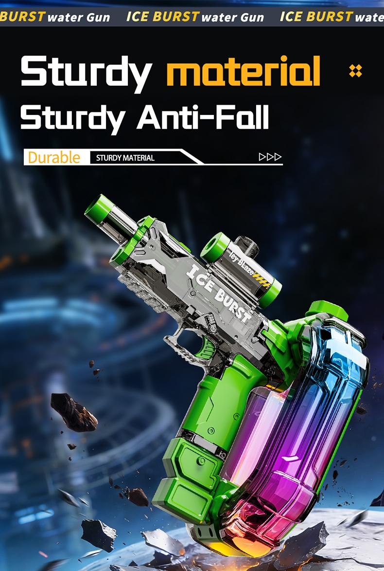 Electric Water Gun with LED Light, Automatic Squirter, Dazzling Outdoor Playtoy for Boys & Girls, Ideal Summer Accessory