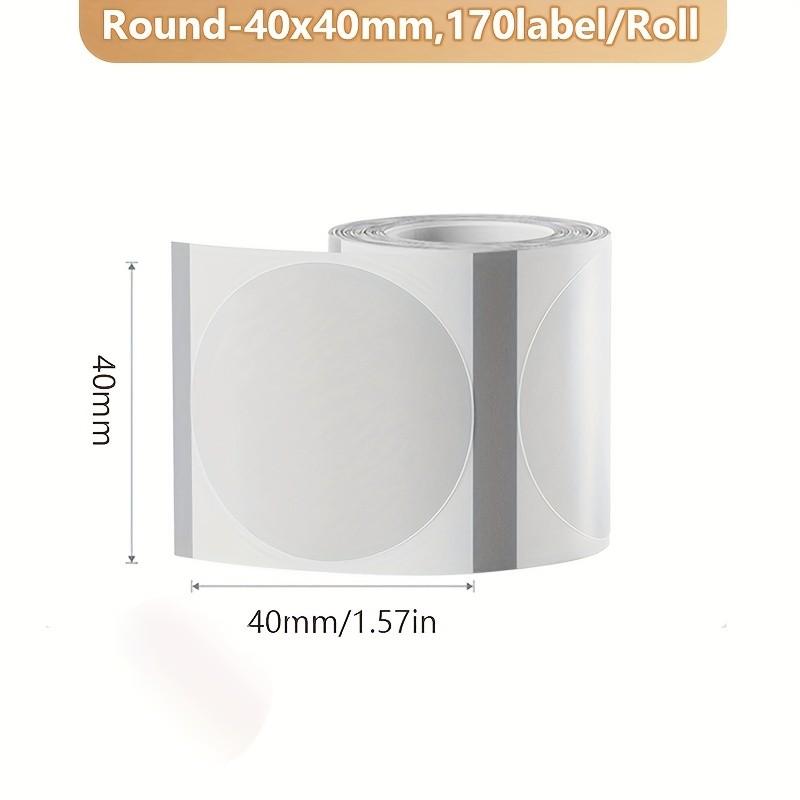Transparent Round Thermal Labels, Self-Adhesive Thermal Label Paper, Barcode Address Shipping Logo Business Home Label Stickers