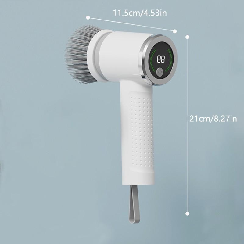 Multifunctional Cleaning Brush, Automatic Electric Cleaner, USB Rechargeable, Silent Handheld Wireless, Replaceable Heads, Kitchen & Bathroom