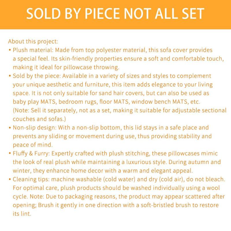 Solid-Color Geometric Pattern Plush Sofa Cover, Soft Non-Slip Sofa Protector for Living Room and Bedroom, Stylish Pet-Friendly Home Decor, Sofa Slipcover