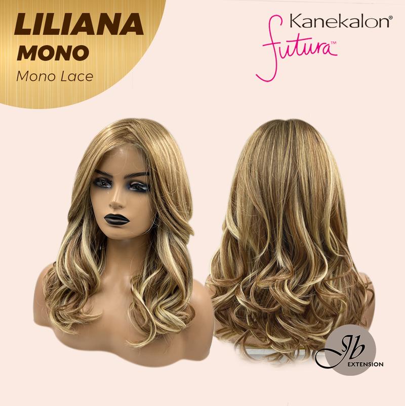 JBEXTENSION LILIANA MONO Full Monofilament Handmade Full Lace Full Hand Tied Wig 18 Inches Honey Blonde Mono Lace Handmade Futura Fiber Wig Glueless Wig LILIANA MONO【BENDY EAR TABS】