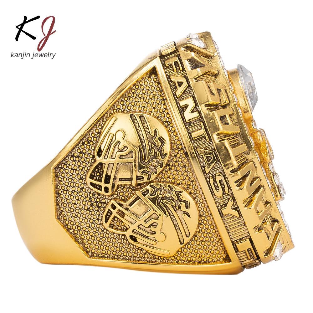 FFL2024 Fantasy Football Championship Ring Gold Men's Jewelry Vintage Ring