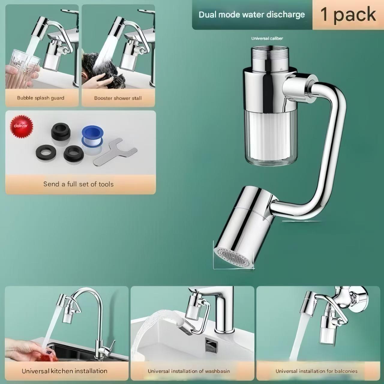1080° Rotating Faucet Filter Extender Double Sprayer Mode Multi-Function Universal Faucet Extender Ideal for Toddlers, Kitchens, and Bathrooms