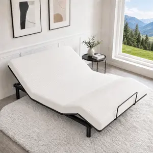 🛌 Adjustable Bed Frame – 4-Motor Quiet Electric Base, 1000 lbs Capacity, Black Metal Mesh with Independent Head & Foot Incline