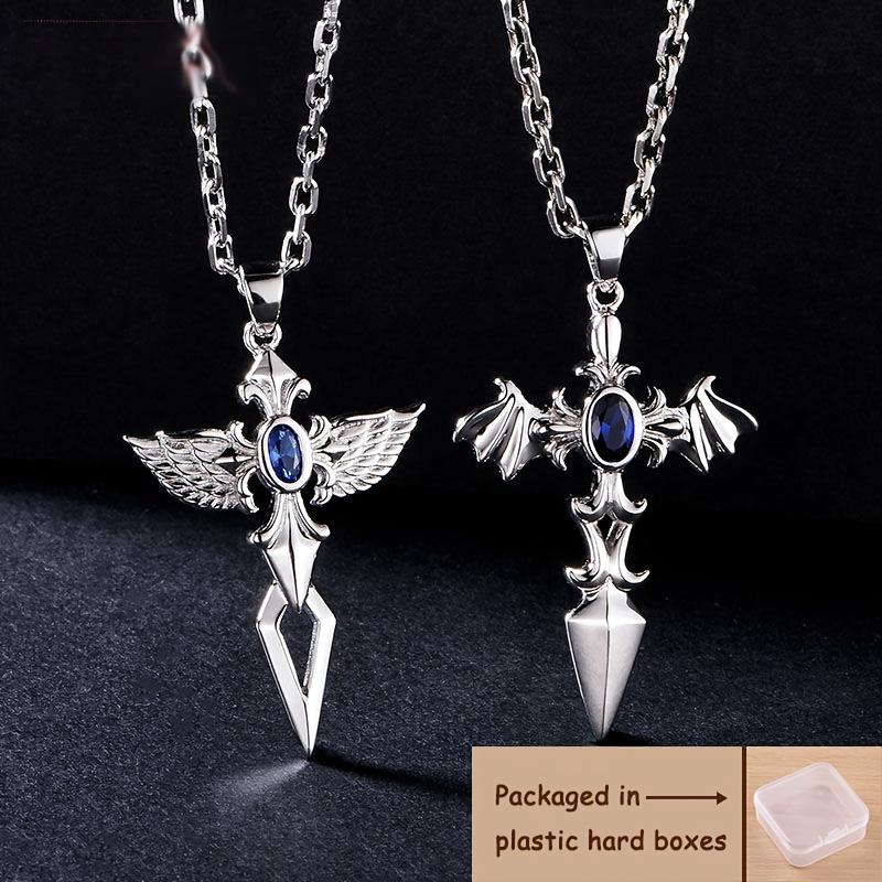 Angel Wing Necklace, Devil Wing Necklace, Sword Cross Style, Unique Fashion Necklace