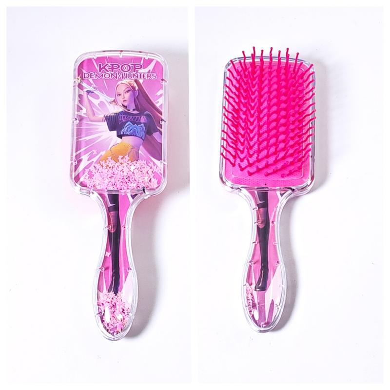Kpop Demon Hunter Cushion Comb, High-Quality Long Handle Sofa Comb, Universal Styling Tool for Women, Cartoon Design, Hair Detangling Comb