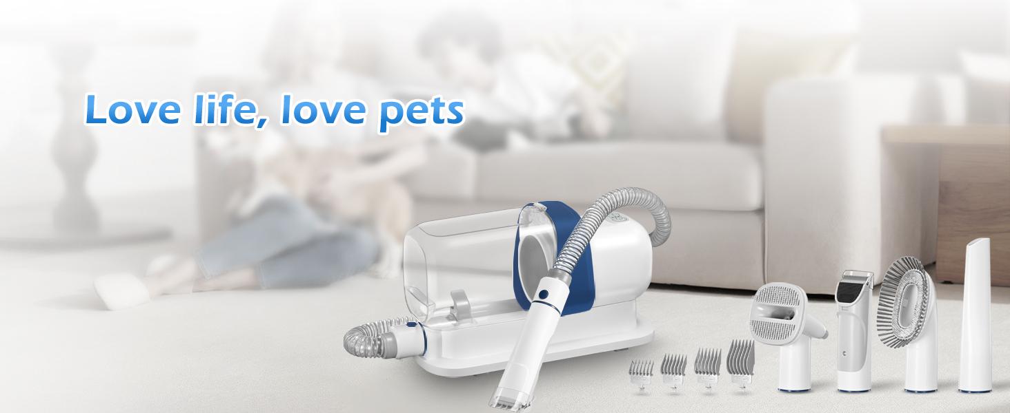 Multi-Suction Pet Grooming Kit, 2.3L, with Pet Grooming Tools for Shedding Pet Hair, New Upgrade