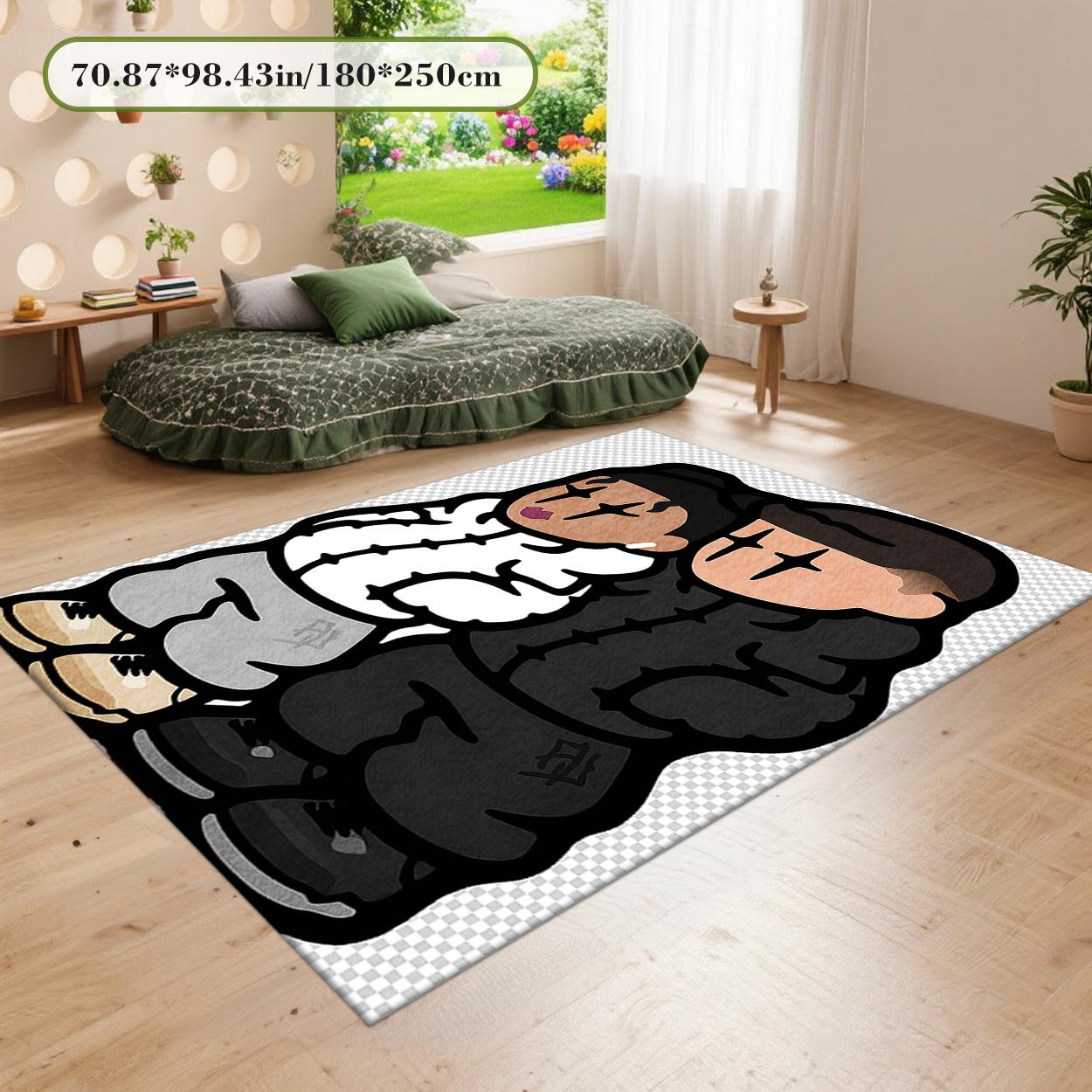 Irregular Printed Rug Velvet soft and comfortable patterned printed carpet, suitable for multiple scenarios, available in various sizes, soft and non-shedding Decorative Rug