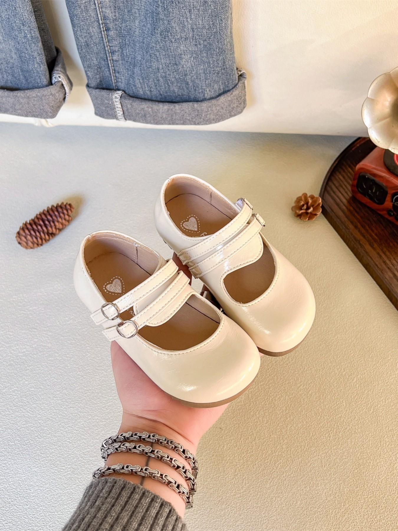 Girls' Mary Jane Leather Shoes Spring & Fall 2026 New Princess Style Ballet Flats Square Toe Versatile Small Leather Shoes