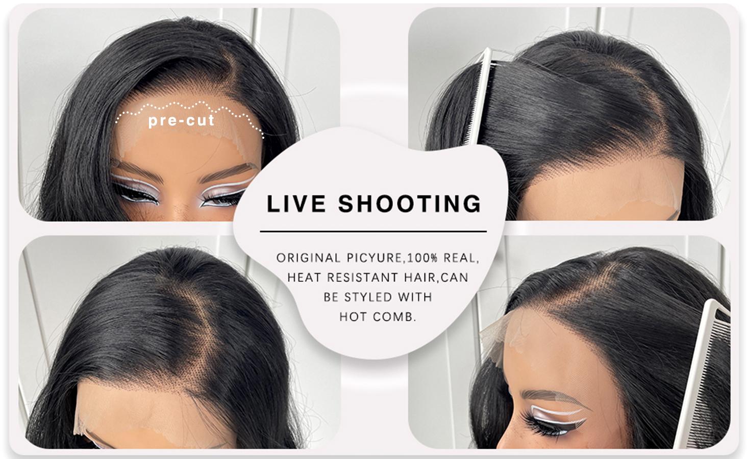 13x6 Wig Glueless Middle Body Wave Lace Front Wigs Pre Plucked Synthetic Long Highlights Wear And Go Lace Front Wig