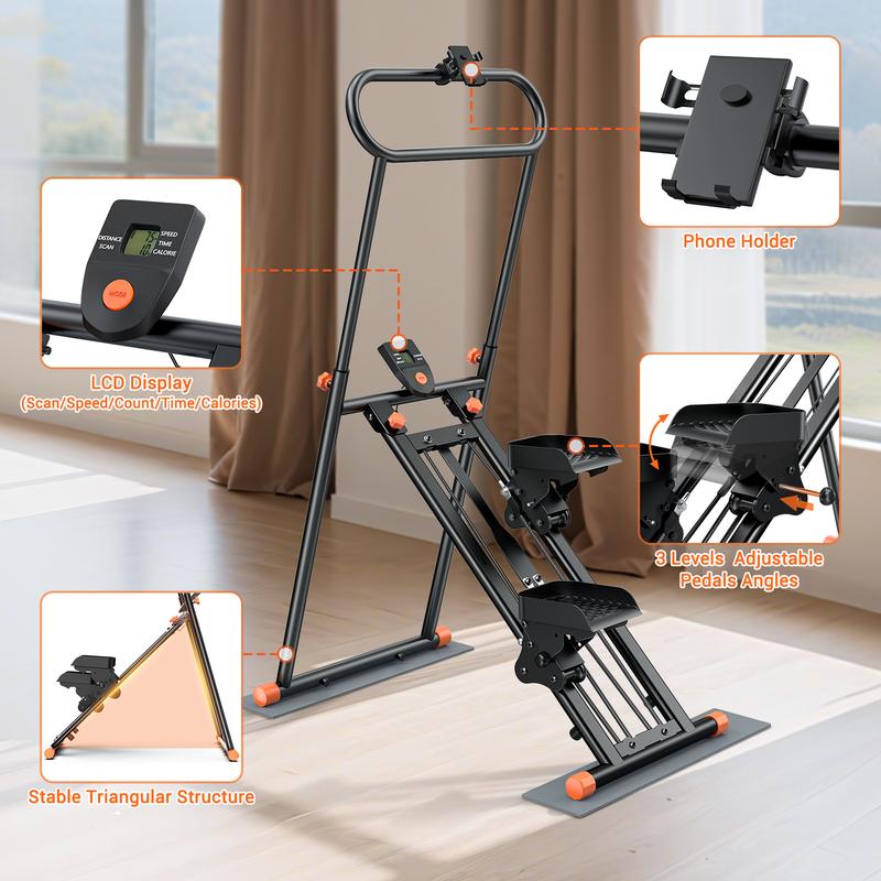 Bearbro Stair Stepper for Home Gym Exercise, New Version Vertical Climber Machine for Full-Body Workout, Compact Folding Cardio Exercise Climber , Adjustable Handlebar & Pedals,suitable for home workouts,TikTokshopBlackFriday