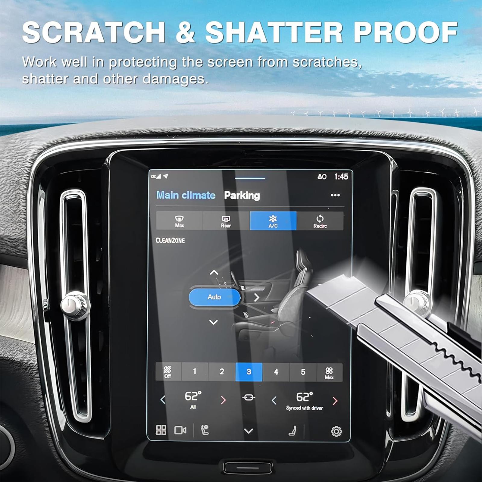 Canvcle 8.7-Inch Screen Protector for 2016-2025 Volvo V90 XC90 S90 XC60 V60 S60 XC40 9H Tempered Glass Navigation Touchscreen Film Easy Install Smooth Touch Protection