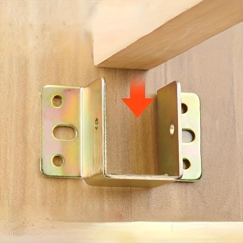 8pcs Heavy-Duty Metal Bed Frame Bracket, L-Shaped Corner Support Hooks, Furniture Stability Hardware, Non-Wooden Bed Frame Connector, Anti-Loose Fixing Accessories.