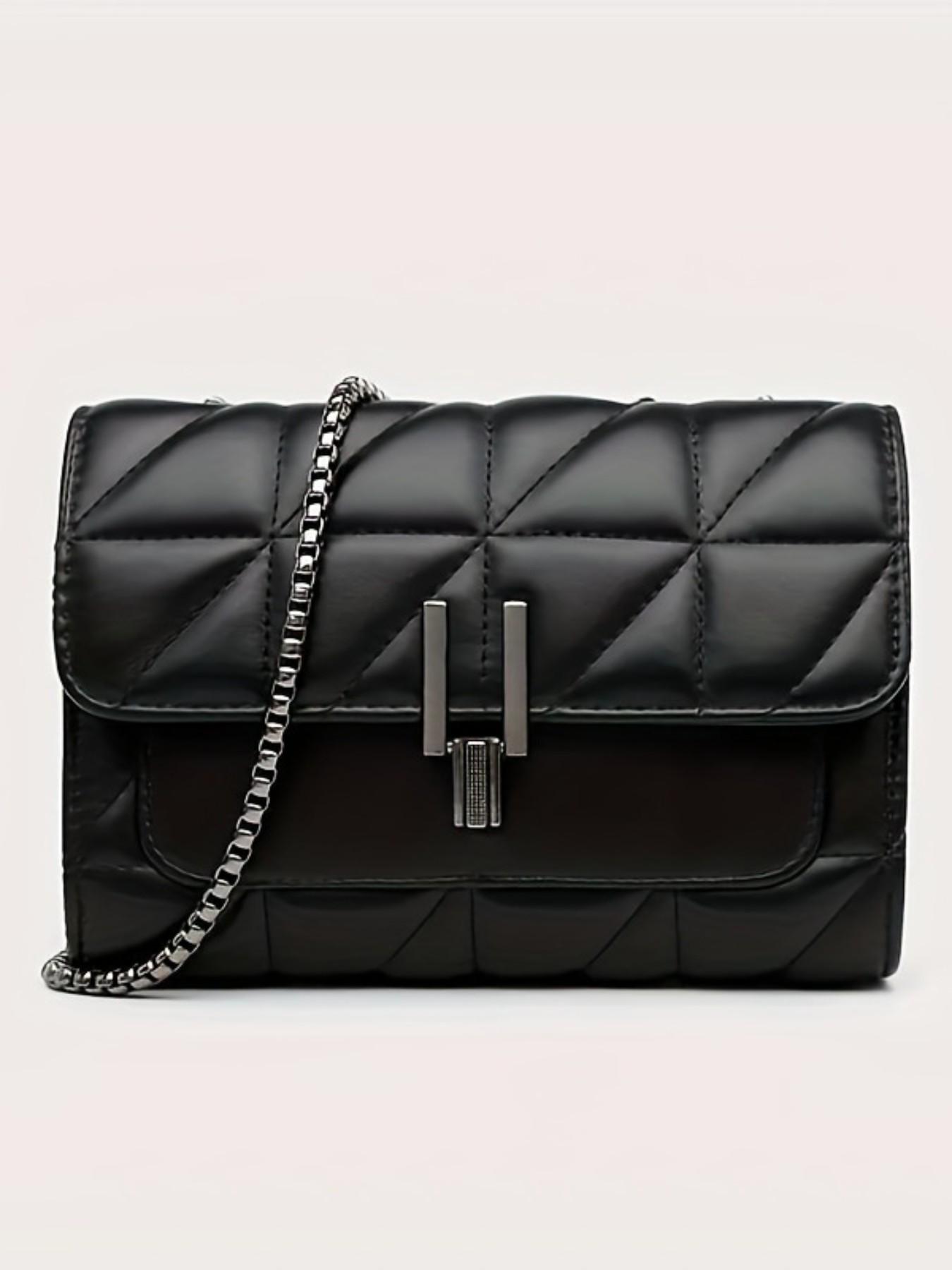 2026 New Women's Fashion Chain Strap Quilted Crossbody Shoulder Bag, Commuter Bag, Daily Use, PU Material, Solid Pattern, All Seasons