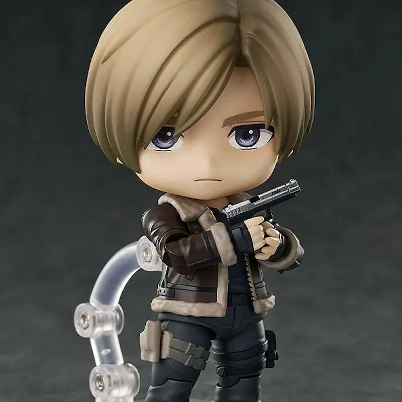#2337 Resident Evil Leon Chibi Movable Interchangeable Face Figure Desktop Ornament Collectible Toy Gift Game Lovers Surprise