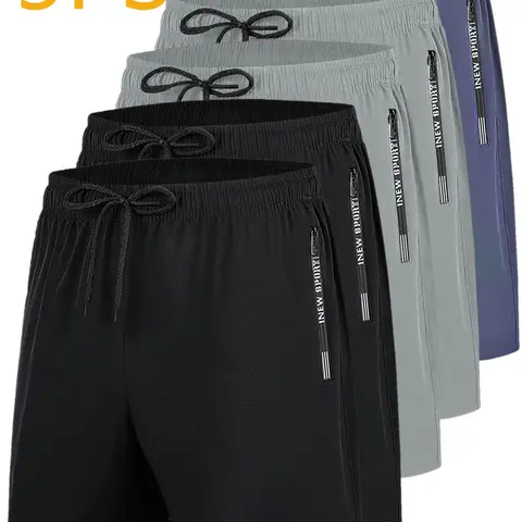 Summer Men's Shorts (5 Pack), Disposable Quick-Dry Fitness Shorts, Lightweight Polyester Shorts, Breathable Sports Drawstring Shorts, Breathable Sport Shorts, Workout Shorts Pack, Casual Fitted Design, All Seasons