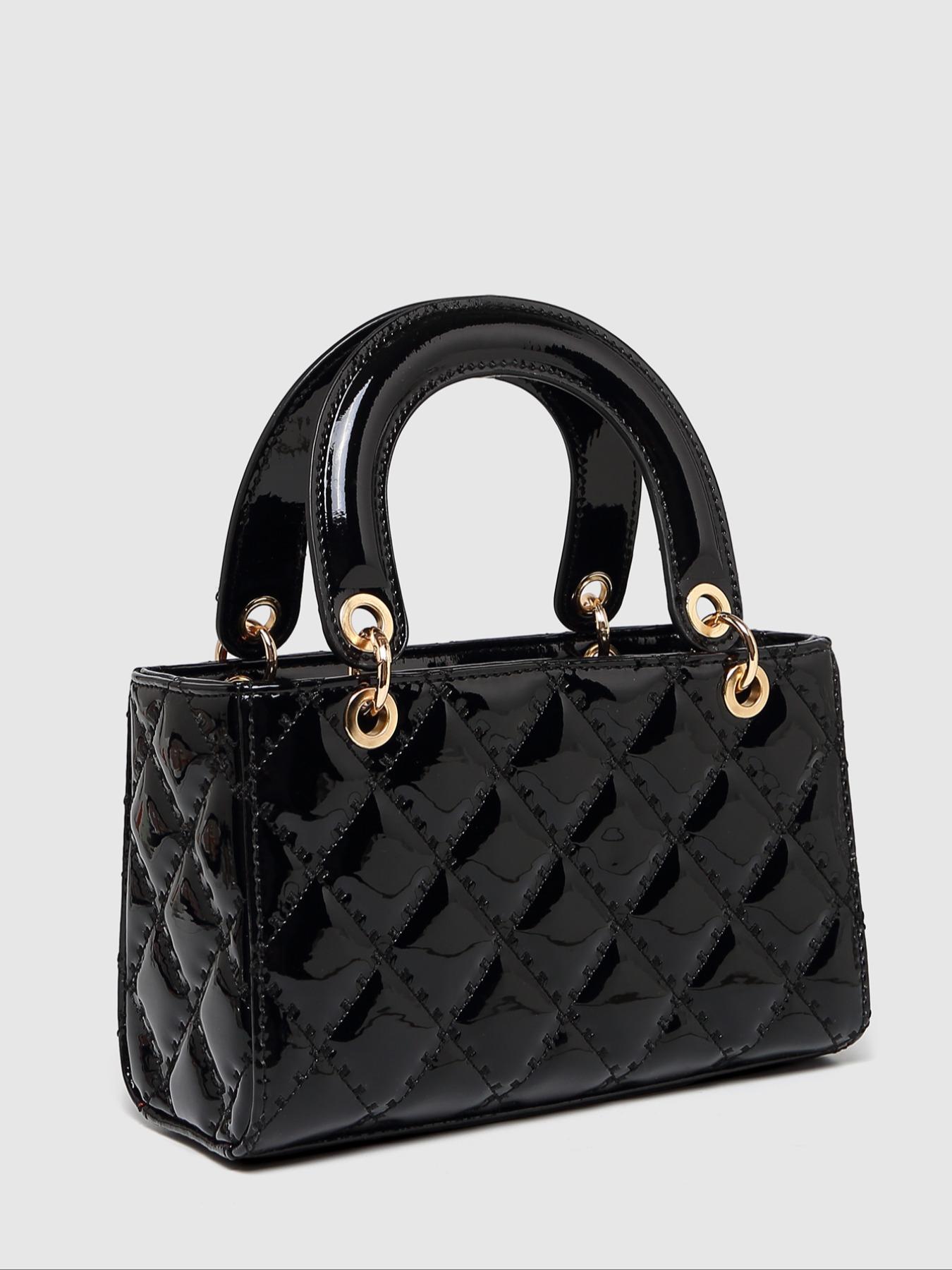 PU Leather Crossbody Bag, Wine Quilted Handbag, Casual Geometric Pattern Shoulder Clutch, Fall Winter Fashion Accessory, Lightweight Crossbody Bag, Crossbody Clutch Purse