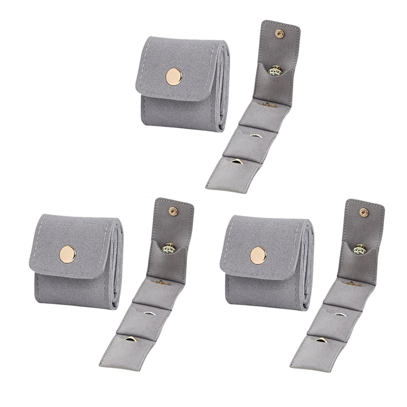 Mini Travel Jewelry Bag with Buckle, Secure Closure, Small Travel Jewelry Organizer Case, Foldable Jewelry Roll for Journey Rings, Necklaces, Earrings, Bracelets-Lightweight Jewelry Storage Organizer, Compact Storage