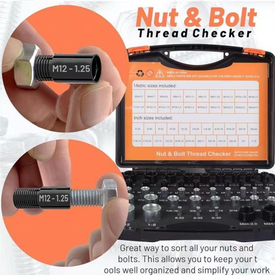 44pcs Thread Checker Set, Independent Packaging, Ideal for Complex & Narrow Spaces, DIY Measurement Tool Kit, Hardware