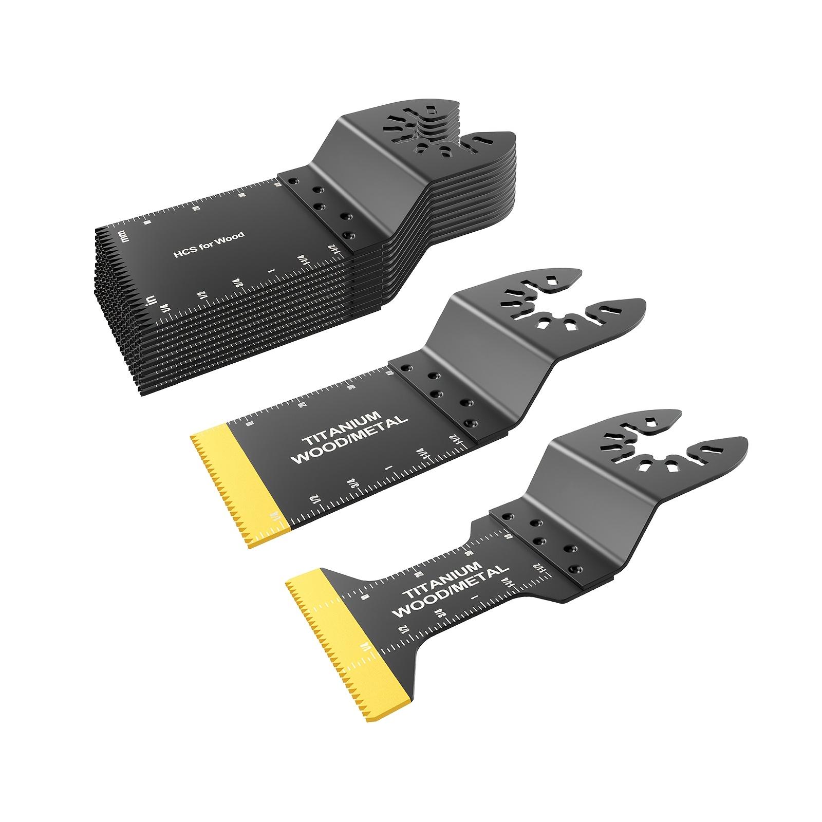 10pcs Titanium Oscillating Saw Blades, Multitool Blades For Cutting Hard Material, Metal Nails Wood And Plastic, Oscillating Tool Blades Kits Fit All Models