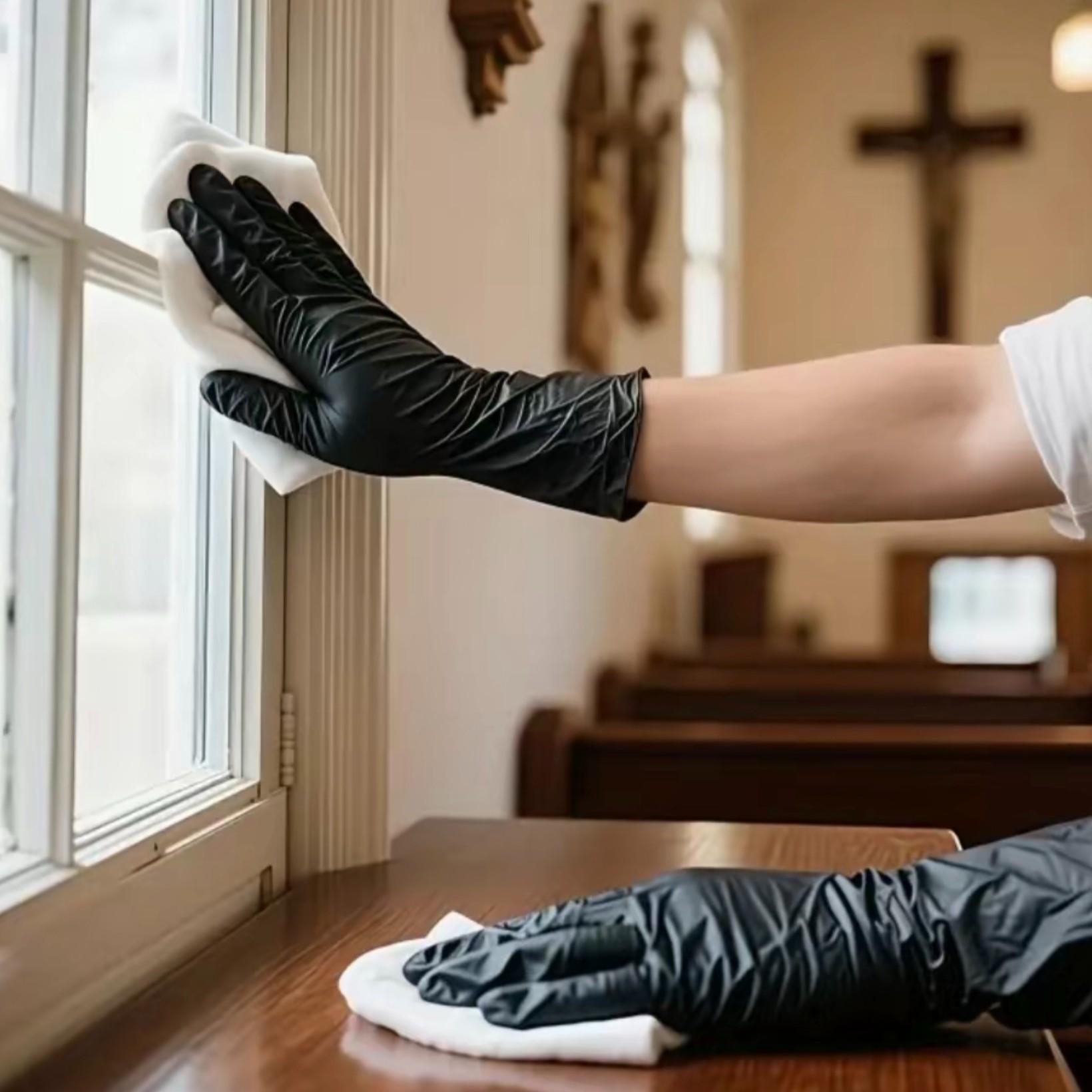 10/20/30/50/100 pairs of black polyvinyl chloride disposable gloves, non-latex material, suitable for household cleaning, kitchen use and other occasions, bathroom cleaning, kitchen cleaning gloves, for washing dishes, household kitchen cleaning gloves