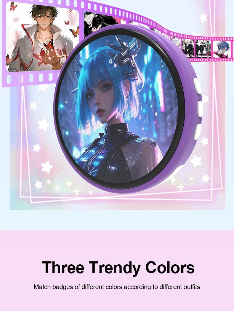 Electronic pendants, touchscreen Bluetooth electronic whistles, badge anime-themed accessories, celebrity DIY new smart whistles, anime-themed accessories, customizable video/photo display screens.