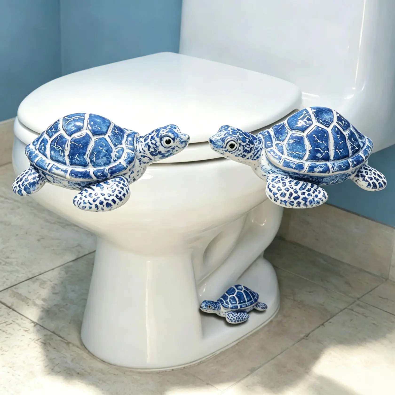 Set of 2 Decorative Toilet Bolt Caps, Cute Turtle/frog Design, Fun Bathroom Decoration, New Style Toilet Ornament, Perfect for Home Decor, Bathroom Decor Supplies