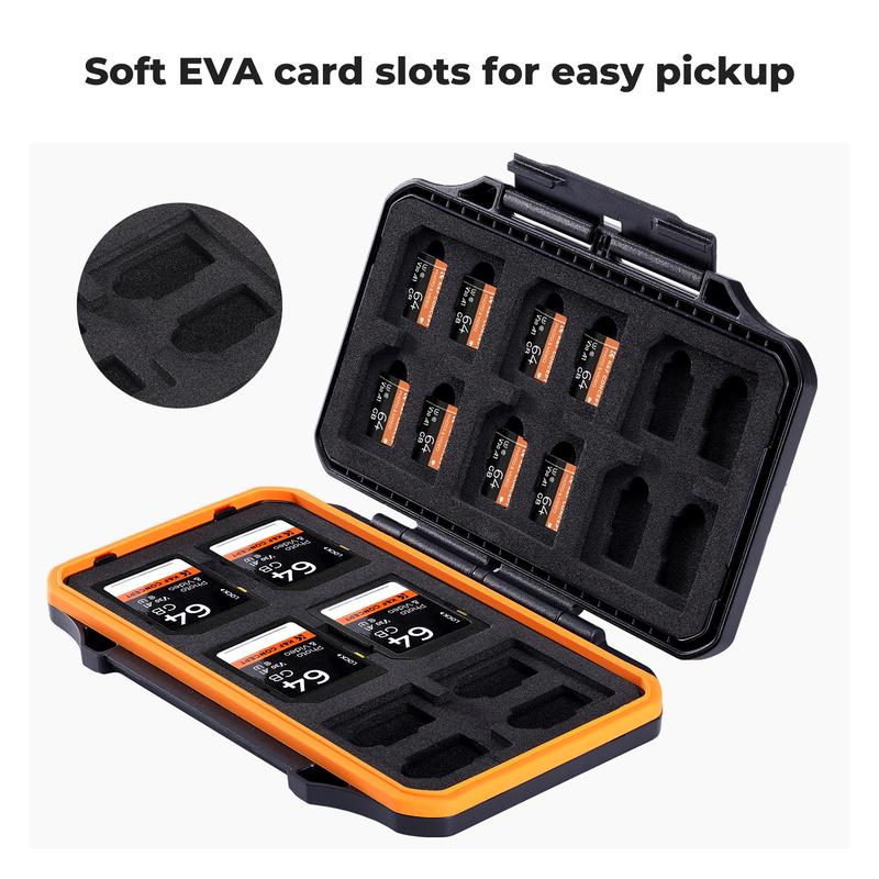 K&F CONCEPT 36 Slots SD Micro SD Memory Card Case, Water-Resistant SD Card Holder, Anti-Shock Card Carrying Storage Box for 24 Micro SD SDXC SDHC TF Cards and 12 SD SDXC SDHC Cards Organiser