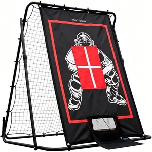 5FT 2-in-1 Baseball Pitching & Rebounder Net , Height Adjustable with Strike Zone, Pitchback Trainer for Throwing Fielding Drills , Various Ball Sports Practice