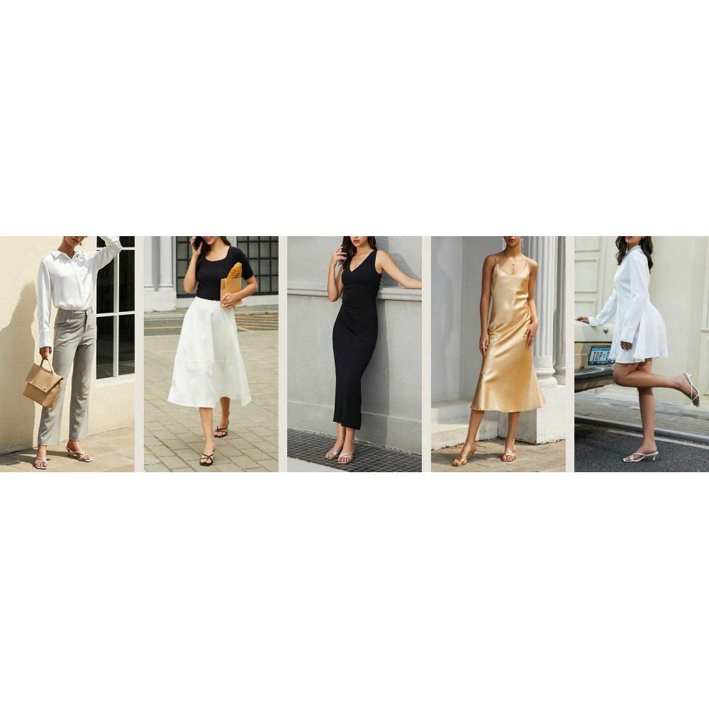 Women's Strappy Kitten Heels Flip Flops Square Open Toe Low Heels Fashion Party Dress Thong Heeled Sandals