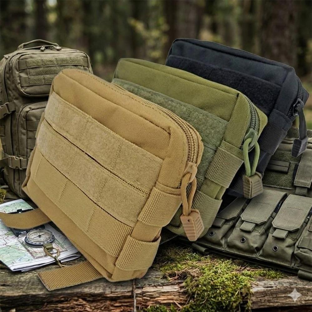 Tactical Nylon EDC Pouch: Multi-Function Durable Outdoor Hiking Gear Organizer, Quick-Release Vest & Waist Bag, Survival Equipment Carry System for Outdoor, Students, and Everyday Use.