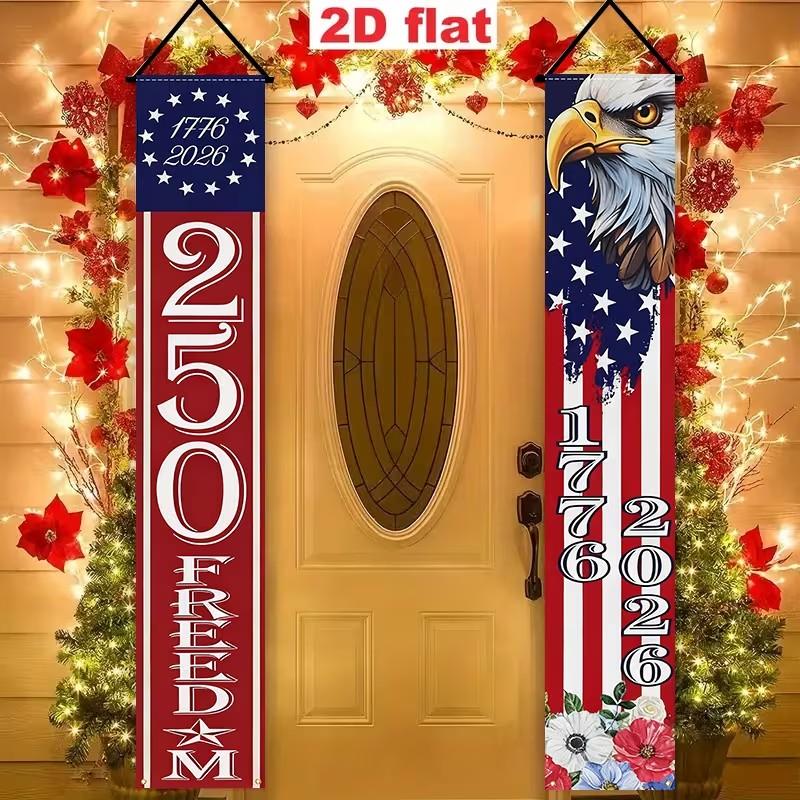 Celebrate Us Bicentennial 250th Anniversary Decorative Banner, Perfect for Patriotic Parties & Home Decor, Indoor/outdoor Use, Size 12x70.8 Inches