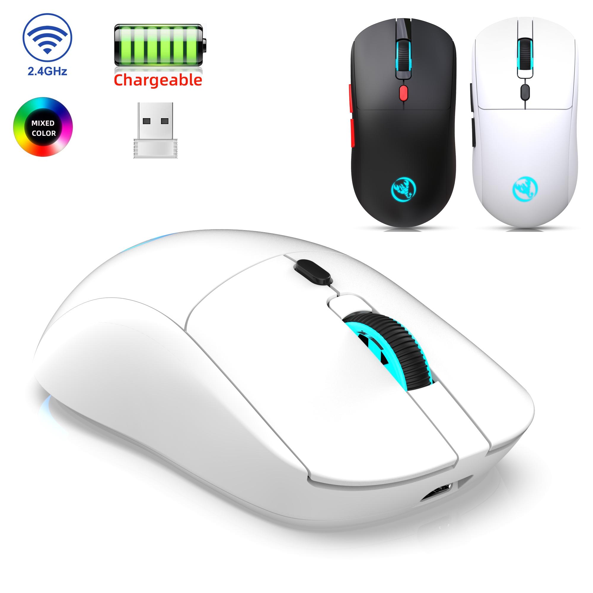 Wireless 2.4g Mouse with 650 mah Battery, Optical Movement Detection, Right Hand Orientation, Suitable for PC Laptop MAC Gaming Office Use Ergonomic Gaming Mouse