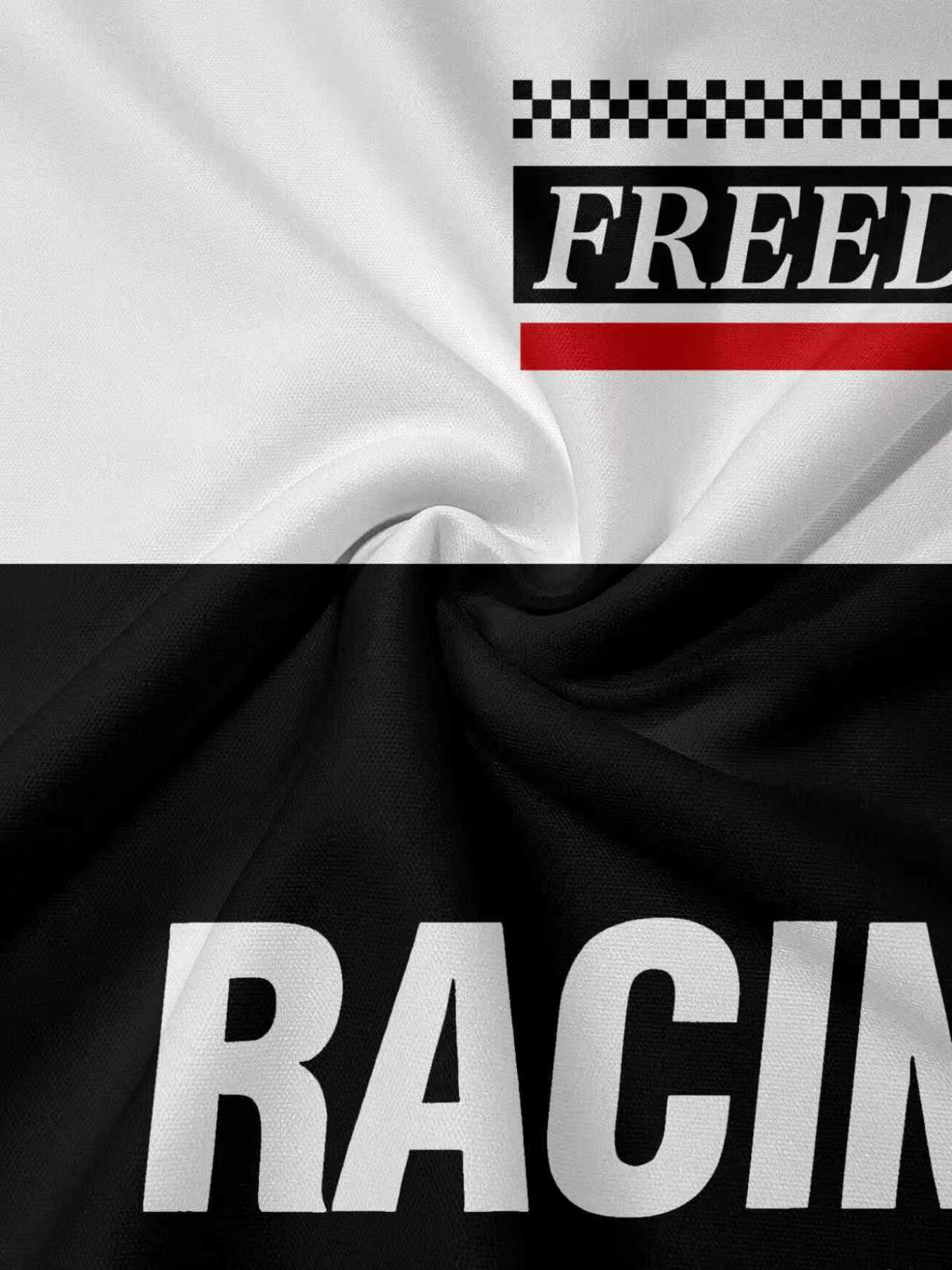 Men's Casual Racing Jacket, Fitted, Soft Shell Material, Speed Racing Pattern, Zipper Closure, Perfect Choice for Spring & Fall