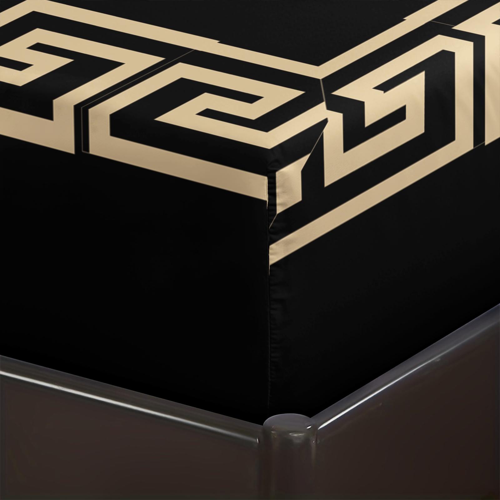 3 Pcs Solid Color Geometric Pattern Fitted Sheet Set,Includes 1 Fitted Sheet & 2 Pillowcases without Filler,Minimalist style, vintage and sophisticated look, soft and comfortable, Soft Bedding Sheet,Suitable for all seasons,Multiple styles available.