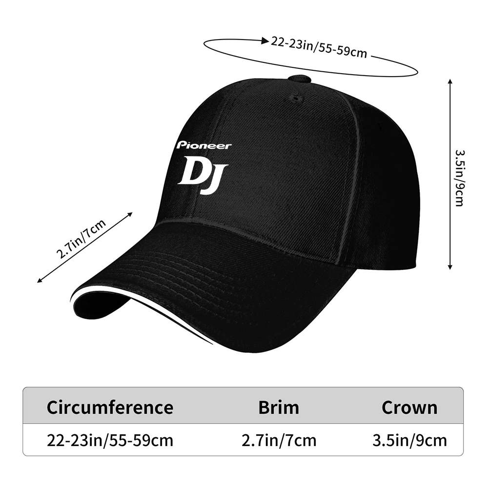 A pioneer DJ music brand printed baseball cap, unisex style, suitable for all seasons