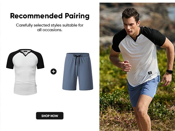 JMIERR Mens Muscle Slim T Shirt V-Neck Longline Henley Shirt Gym Workout Athletic Tee Shirts, men gifts