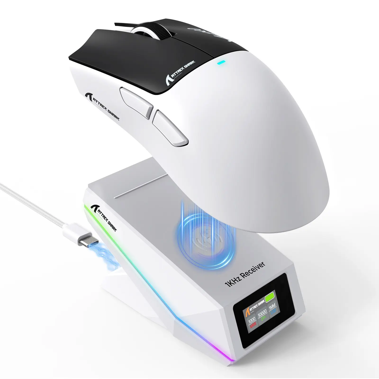 ATTACK SHARK X11 PRO V2 Wireless Gaming Mouse with TFT Display Charging Dock, TFT Display Charging Dock, Integrated 2.4G Receiver, 30,000 DPI, Tri-Mode Connectivity, PAW3315 Sensor, Gaming Peripherals