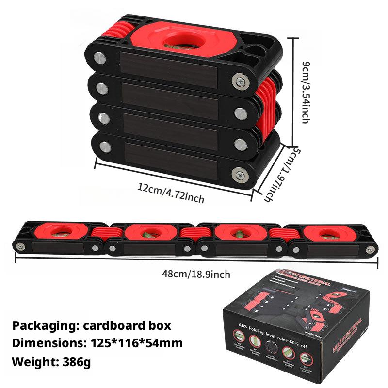 High Precision Folding Magnetic Level Ruler Multi Angle Measuring Tool Woodworking Corner Layout for Home Renovation