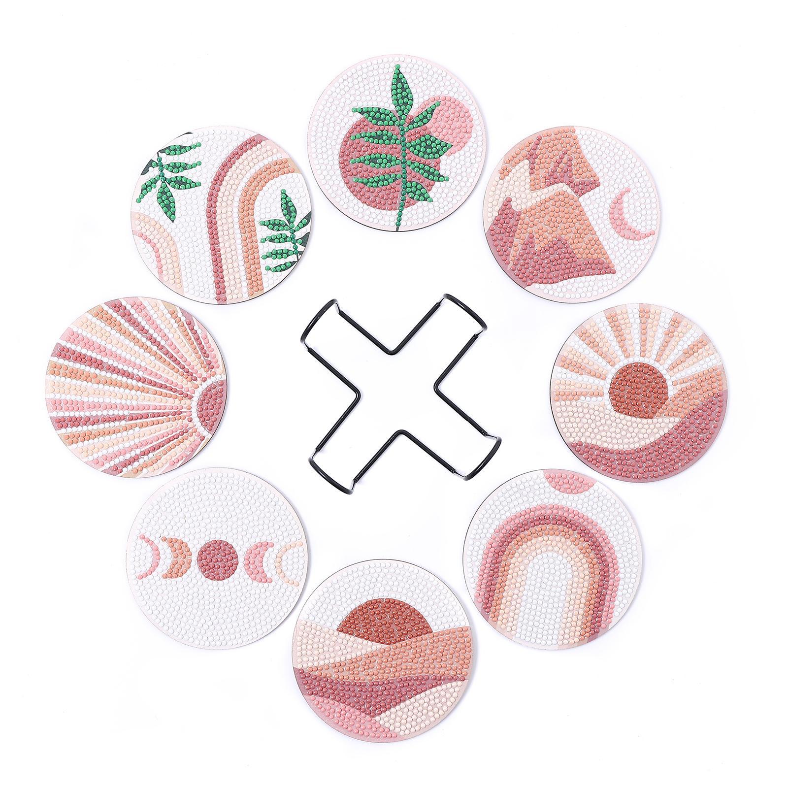 Pastel-Colored Landscape Pattern DIY Diamond Art Painting Coasters, 8 Counts Wooden Round Table Decorative Cup Mats with Stand for Display to Add Style for Home, Kitchen and Coffee Shop #GLOBAL PICKS Pastel-Colored Landscape Pattern DIY Diamond Art Painting Coasters, 8 Counts Wooden Round Table Decorative Cup Mats with Stand for Display to Add Style for Home, Kitchen and Coffee Shop #GLOBAL PICKS