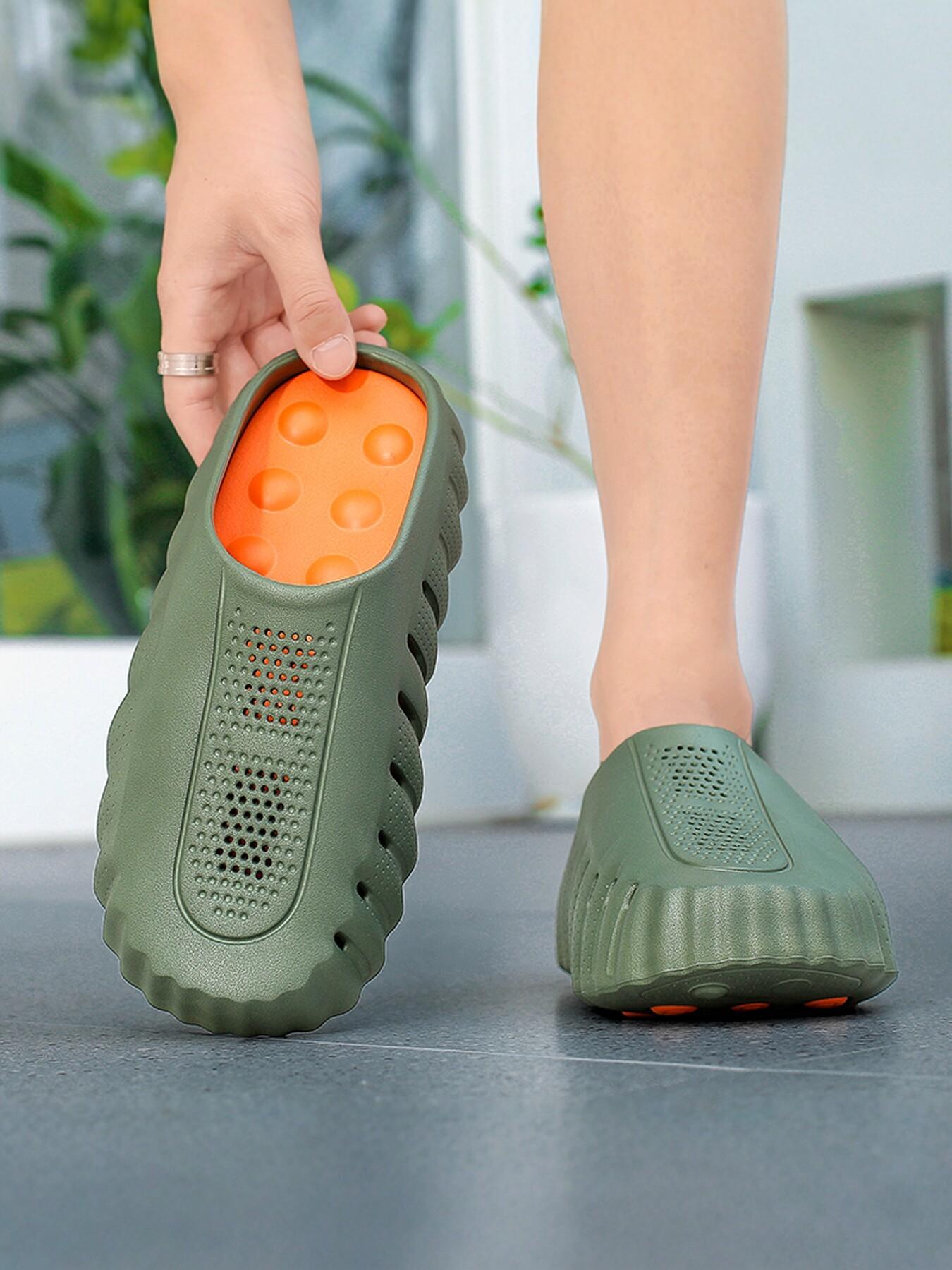 Men's Trendy Outdoor Sports Sandals, Unisex Massage Beads Design, Height Boost Anti-Slip, Fashionable Home Gym Shoes