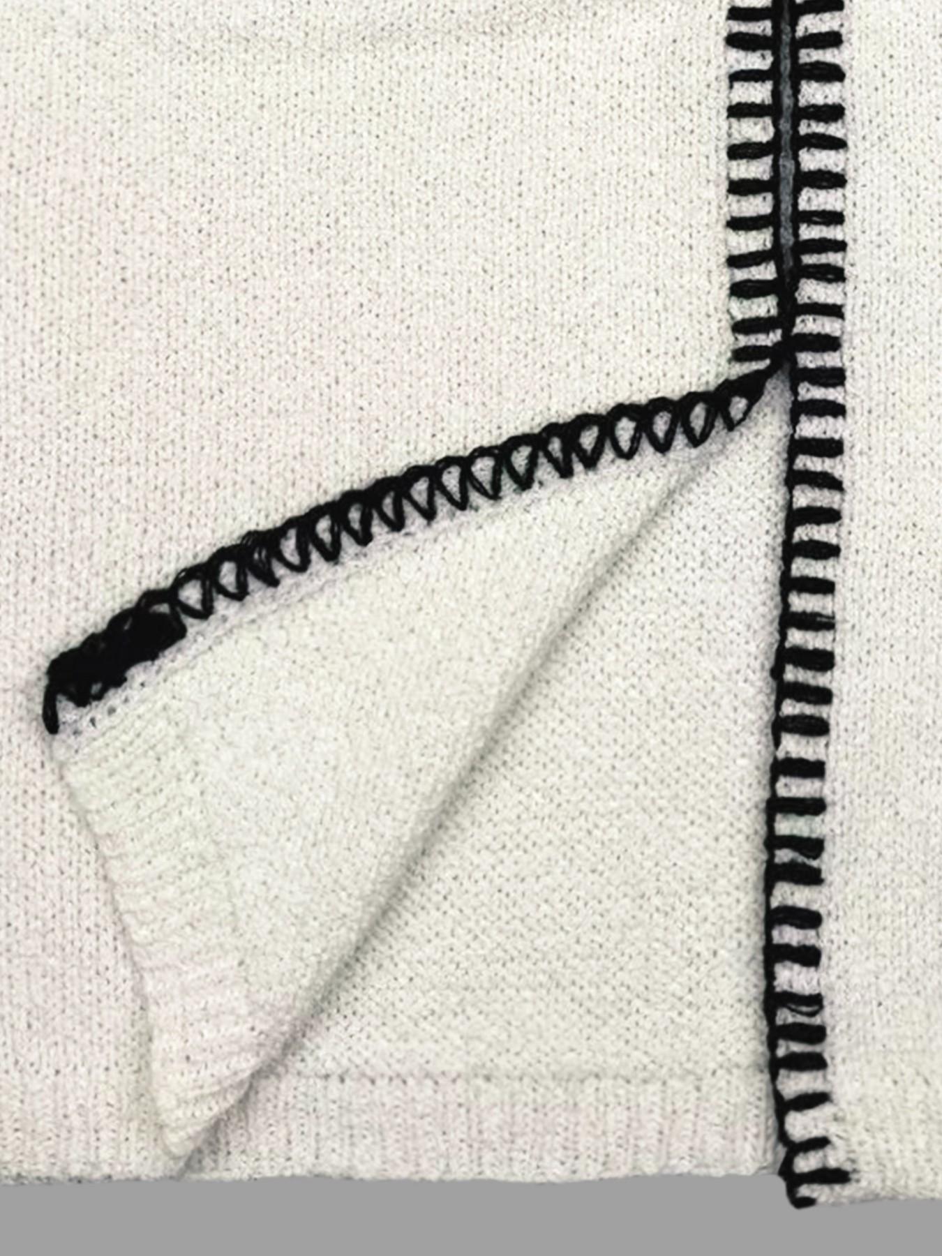 Fashion Sexy Summer Knitted Colorblock Edge Breathable Sleeveless Vest, Slim-Fitting Long Outer Vest, Trendy No-Placket Design