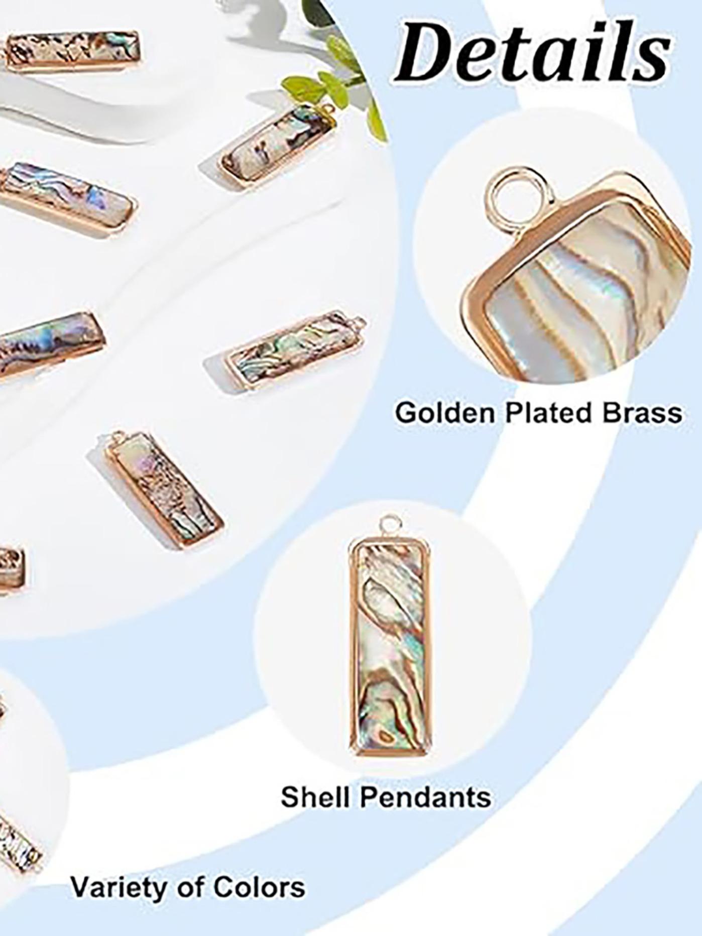 10 Pieces Abalone Shell Jewelry Making Supplies, Natural Seafood Shell Pendant, Handmade Craft Material, Ideal for DIY Projects