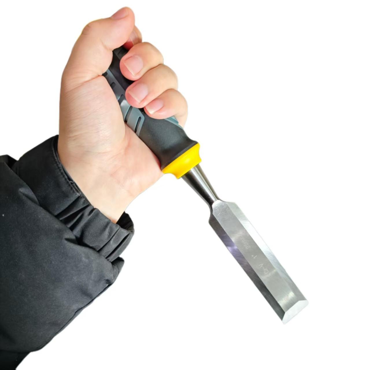 High Precision Woodworking Chisel Set with Sharpening Stone, Multi-Sized Carving Chisels, Dual Color Handles, Anti-Impact Split Handle