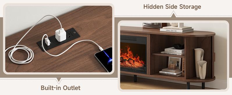 【Include 23" Electric Fireplace】ONBRILL 63"/70" Gorgeous Fluted Fireplace TV Stand for TVs up to 70", Modern Entertainment Center with Power Outlet , TV Media Console with Storage for Living Room, Bedroom Furniture,Christmas Gift 【Include 23" Electric Fireplace】ONBRILL 63"/70" Gorgeous Fluted Fireplace TV Stand for TVs up to 70", Modern Entertainment Center with Power Outlet , TV Media Console with Storage for Living Room, Bedroom Furniture,Christmas Gift