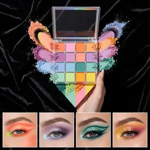 16 Colors Professional Eyeshadow Palette, Matte Shimmer Dual Texture, Easy to Blend & Highly Pigmented, Bold Colorful Eye Shadow, European American Fashion Makeup Ideal for Stage Performance & Cosplay, Eye Makeup Product