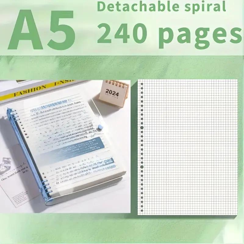 [Waterproof Loose-Leaf Notebook] Waterproof & Moisture-Proof 240-Page A5 PVC Transparent Loose-Leaf Durable Drawing Notebook | Replaceable Refillable Binder for Daily Writing, Office, and Study Use