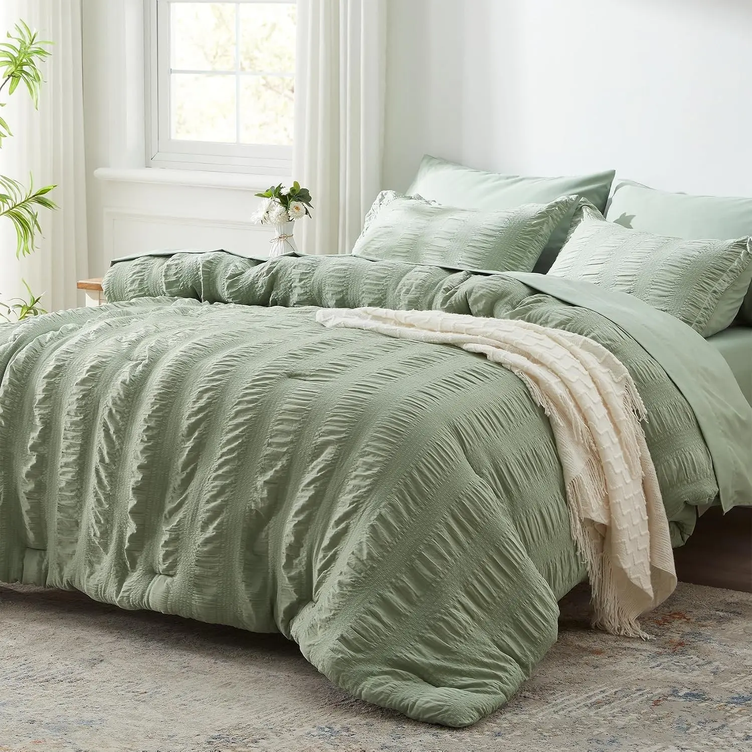 Sage Green Pinstripe